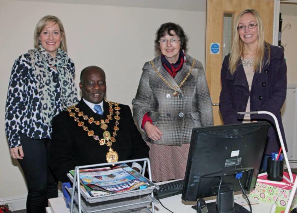 Mayor of Chesterfield visiting In the Works PR offices on Saltergate